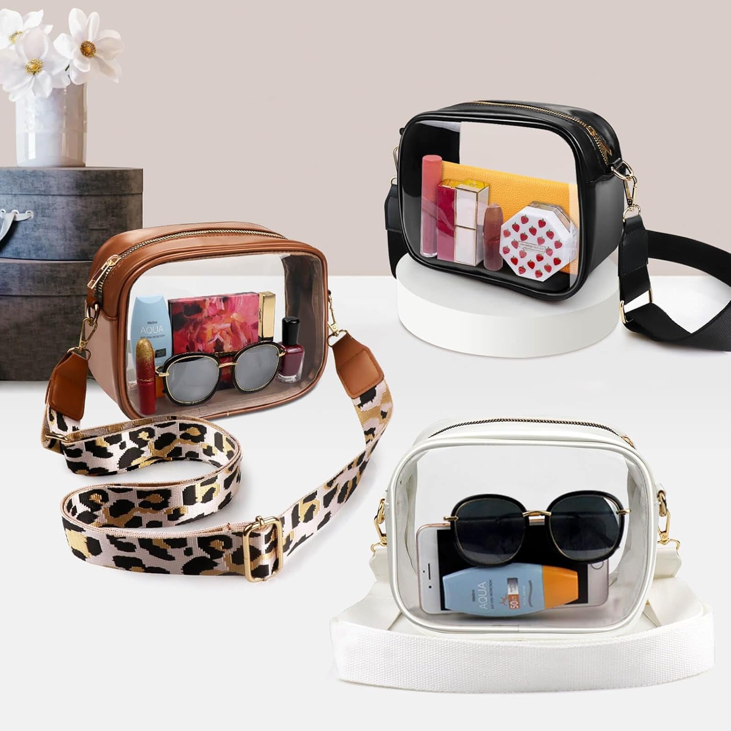 Clear Purse for Women, Clear Bag Stadium Approved, Transparent Crossbody Bag